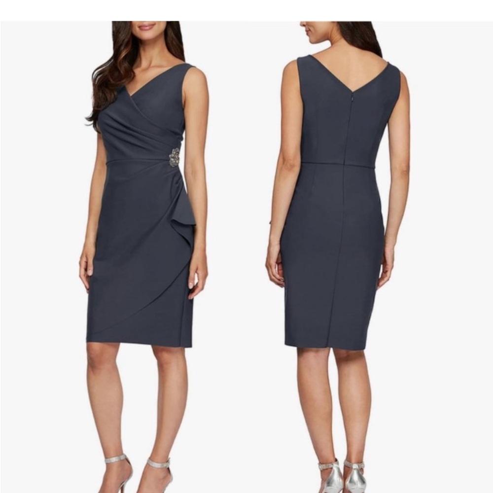 Alex Evenings short side Ruched dress
